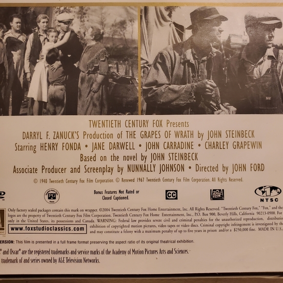 Grapes of Wrath DVD New - Picture 4 of 4